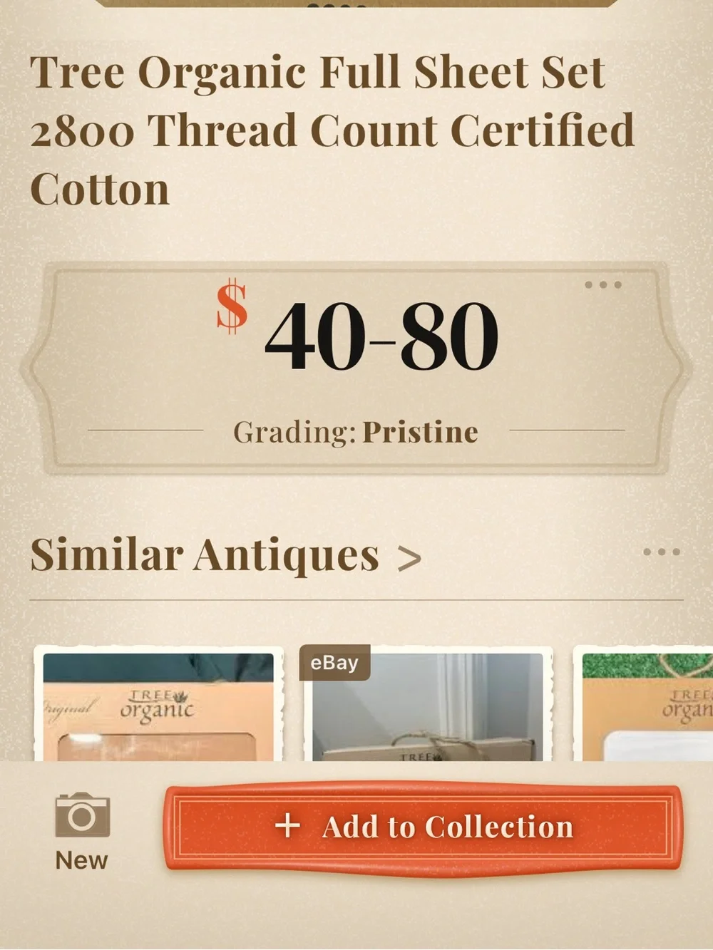 Full Organic Sheet Set -2800 Thread Count Tree ORGANIC off white, ivory. NEW